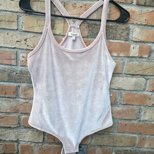 Madewell Tan Velvet Shapewear Bodysuit